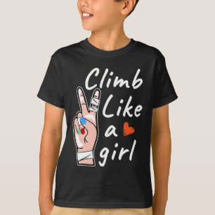 Klettere wie ein Mädchen, Boulderfelsenklettern T-Shirt