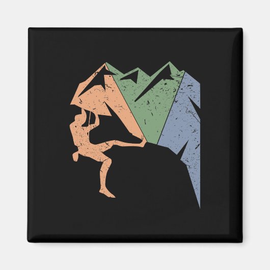 Kletterer Bergsteigen Fels Klettern Berge Magnet (Vorne)