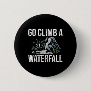 Kletterer Bouldering Winter Schnee Berg Wandern Ei Button