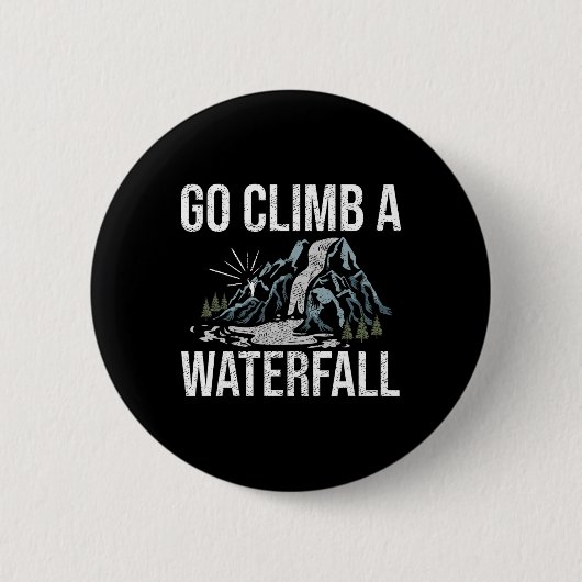 Kletterer Bouldering Winter Schnee Berg Wandern Ei Button (Vorderseite)
