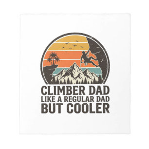 Kletterer Papa Vintage Sonnenuntergang Lustiges T- Notizblock