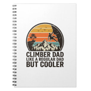 Kletterer-Vater Vintage-Sonnenuntergang Lustiges T Notizblock