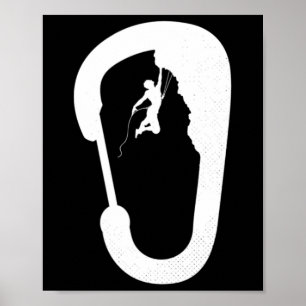 Kletterfelsen Bergkletterer Karabiner Boulderin Poster