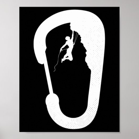 Kletterfelsen Bergkletterer Karabiner Boulderin Poster (Vorne)