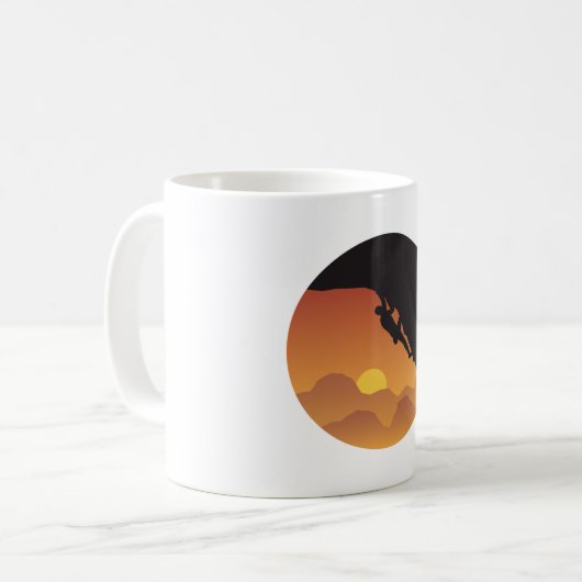 Kletterflache Design Vector-Silhouette Kaffeetasse (Vorderseite Links)