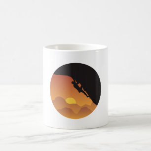 Kletterflache Design Vector-Silhouette Kaffeetasse