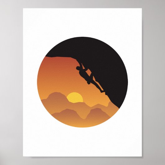 Kletterflache Design Vector-Silhouette Poster (Vorne)