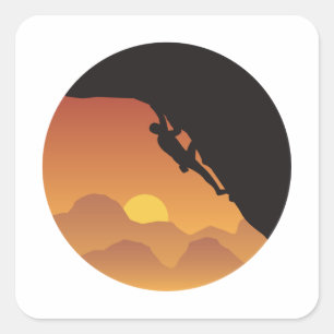 Kletterflache Design Vector-Silhouette Quadratischer Aufkleber