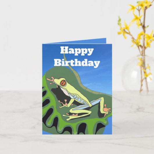 Kletterfrosch Karte (Gelbe Blume)