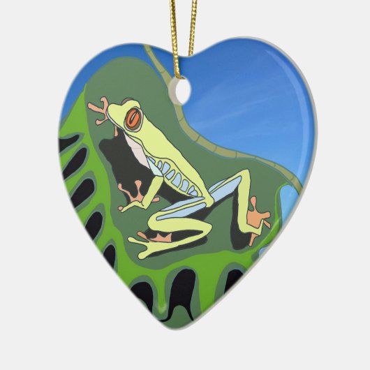 Kletterfrosch Keramik Ornament (Links)