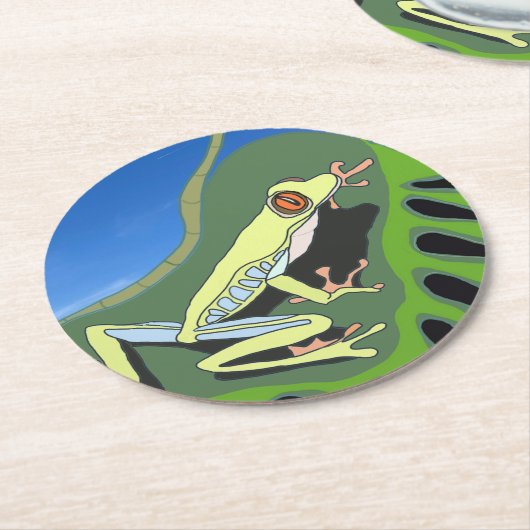 Kletterfrosch Runder Pappuntersetzer (Angewinkelt)