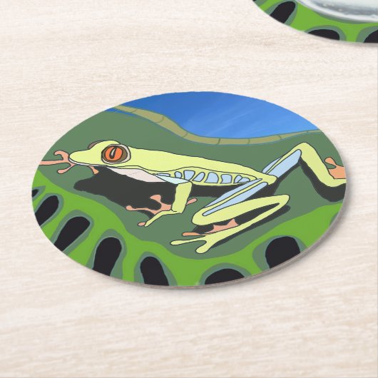 Kletterfrosch Runder Pappuntersetzer (Angewinkelt)