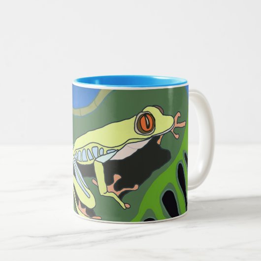 Kletterfrosch Zweifarbige Tasse (VorderseiteRechts)