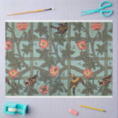 Klettergarten Rose & Kleiner Vogel, William Morris Seidenpapier (Basteln)