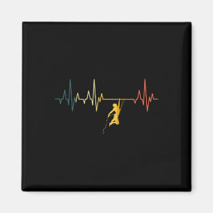 Kletterherzfrequenz Retro Klettersport Ekg Kletter Magnet