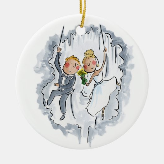 Kletterhochzeit Keramik Ornament (Vorne)