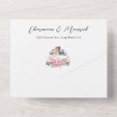 Kletterhochzeit von Elegant Bride & Groom All In One Einladung (Rückseite)