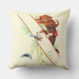 Kletterkätzchen und Schmetterlinge Kissen