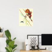Kletterkätzchen und Schmetterlinge Poster (Heimbüro)