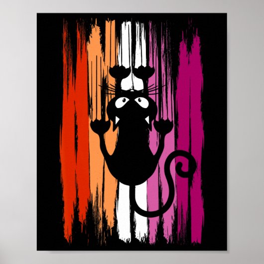 Kletterkatze mit Kratzern und lesbischen Pride-Far Poster (Vorne)