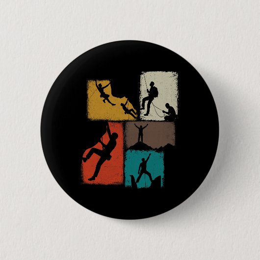 Kletterkollage Kletterer Männer Bergsteiger Jugend Button (Vorderseite)