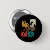 Kletterkollage Kletterer Männer Bergsteiger Jugend Button (Vorne & Hinten)