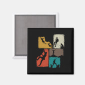 Kletterkollage Kletterer Männer Bergsteiger Jugend Magnet (Vorderseite/Rückseite)