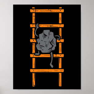 Kletterleiter Lustiger Kletterer Bouldering Kinder Poster