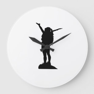 Kletterliche Silhouette Große Wanduhr