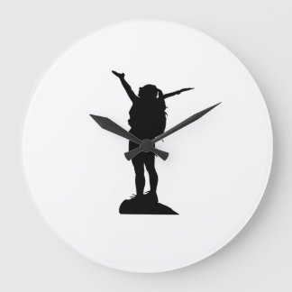 Kletterliche Silhouette Große Wanduhr