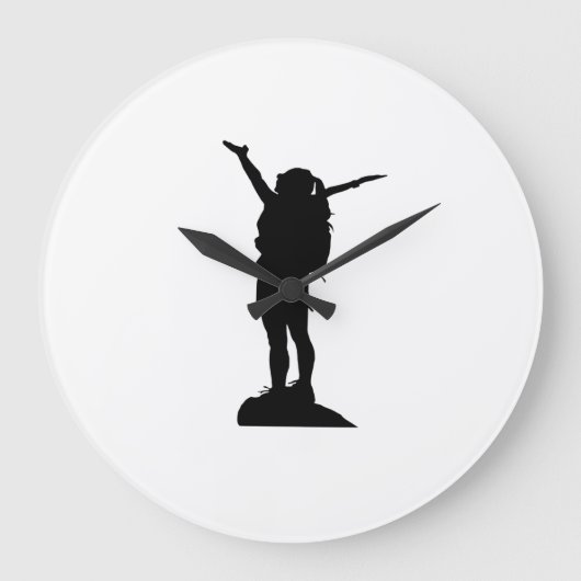 Kletterliche Silhouette Große Wanduhr (Vorderseite)