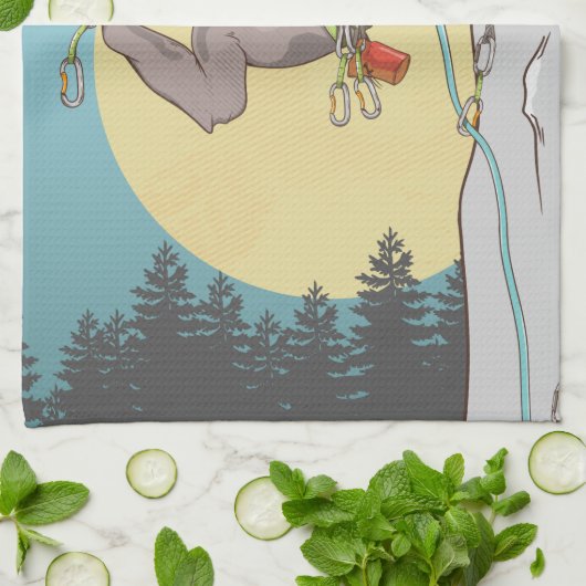 Klettern am Sonnenhang Geschirrtuch (Gefaltet)