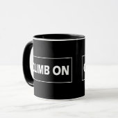 Klettern auf Simple Script Boulderwand Tasse (Vorderseite Links)