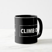 Klettern auf Simple Script Boulderwand Tasse (VorderseiteRechts)