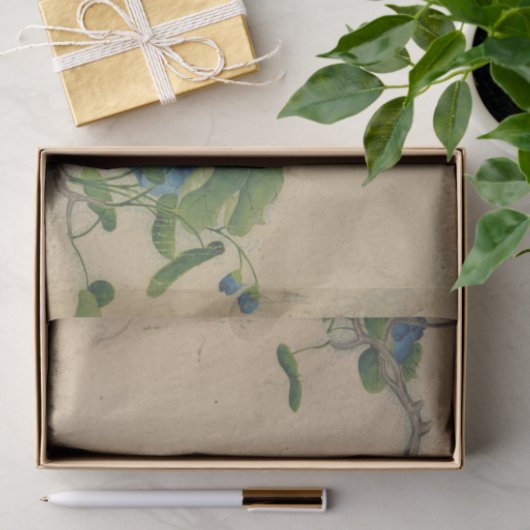 Klettern Blaue Blumen von Zhang Ruoai Seidenpapier (Geschenk)