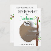 Klettern Brown Sloth Geburtstagsparty Einladung (Vorne/Hinten)