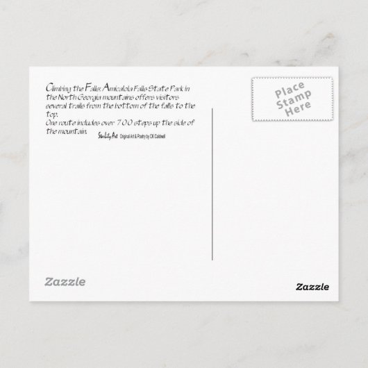 Klettern der Fälle Postkarte (Rückseite)