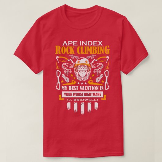 Klettern des Ape-Index T-Shirt (Design vorne)