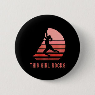 Klettern, Dieses Mädchen rockt, Bouldern, Berg Button