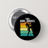 Klettern, Dieses Mädchen rockt, Bouldern, Berg Button (Vorne & Hinten)