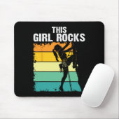 Klettern, Dieses Mädchen rockt, Bouldern, Berg Mousepad (Mit Mouse)