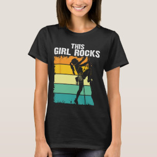 Klettern, Dieses Mädchen rockt, Bouldern, Berg T-Shirt