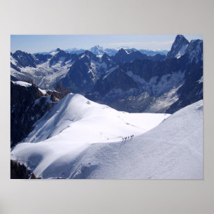 Klettern im Mont Blanc, Chamonix, Frankreich Poster