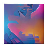 Klettern im Traumturm abstrakte digitale Kunst Fliese (Vorderseite)