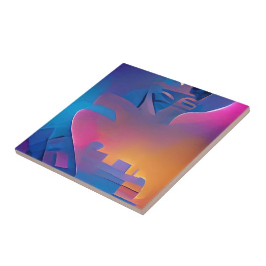 Klettern im Traumturm abstrakte digitale Kunst Fliese (Seite)