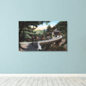 Klettern in Cloudland View Leinwanddruck (Insitu (Holzboden))