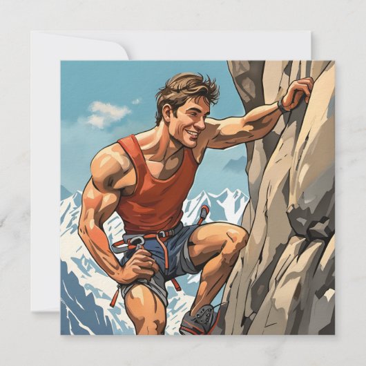 Klettern in den Schweizer Alpen Feiertagskarte (Vorderseite)