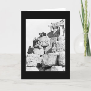 Klettern in der Großen Pyramide in Ägypten 1870 Karte