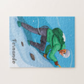 Klettern in einem Schneeberg Extreme Winter Sport  Puzzle (Horizontal)