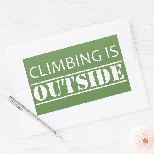 Klettern ist draußen rechteckiger aufkleber (Umschlag)